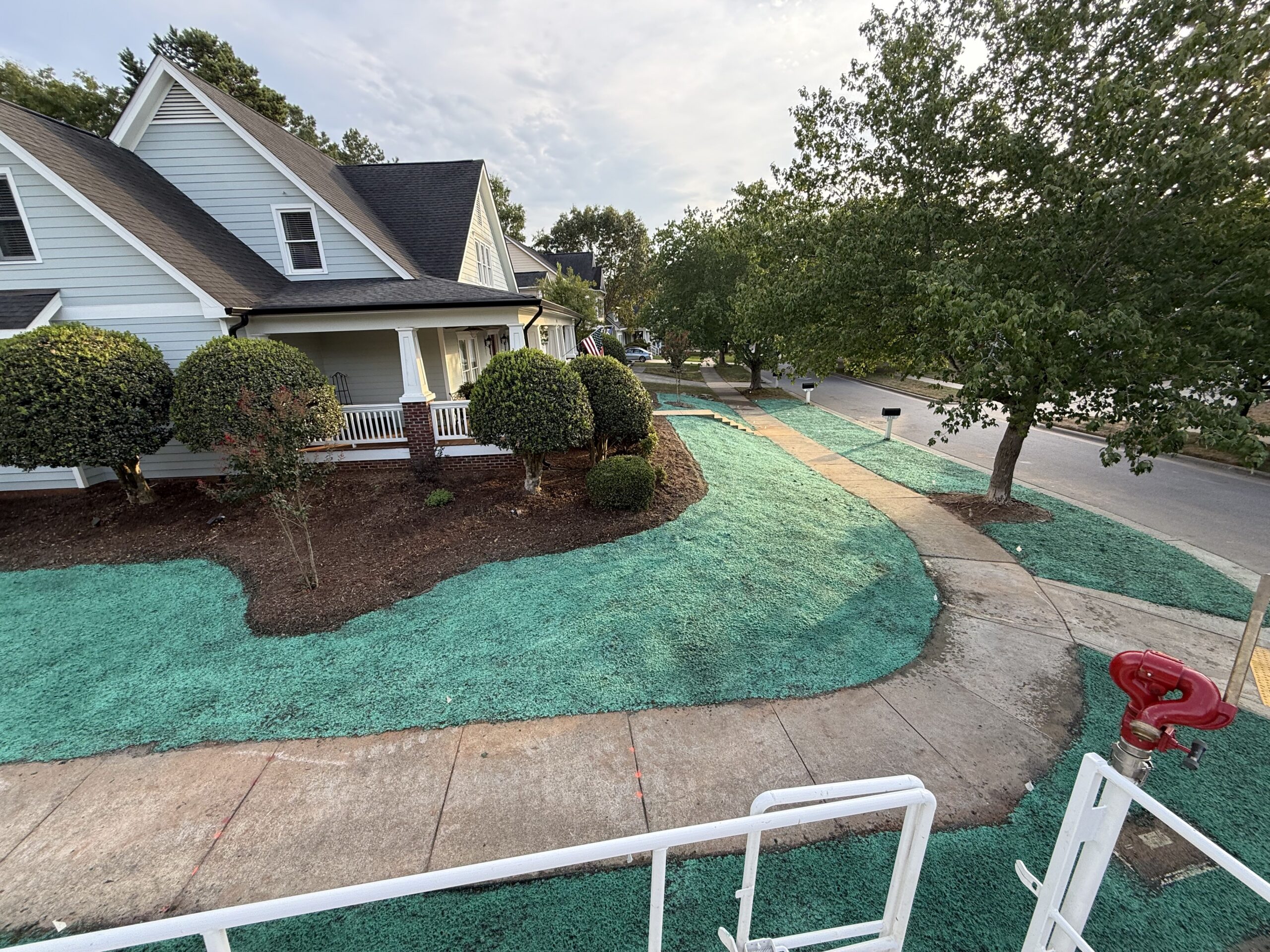 Bare graded ground before hydroseeding in Colonial Heights, Virginia