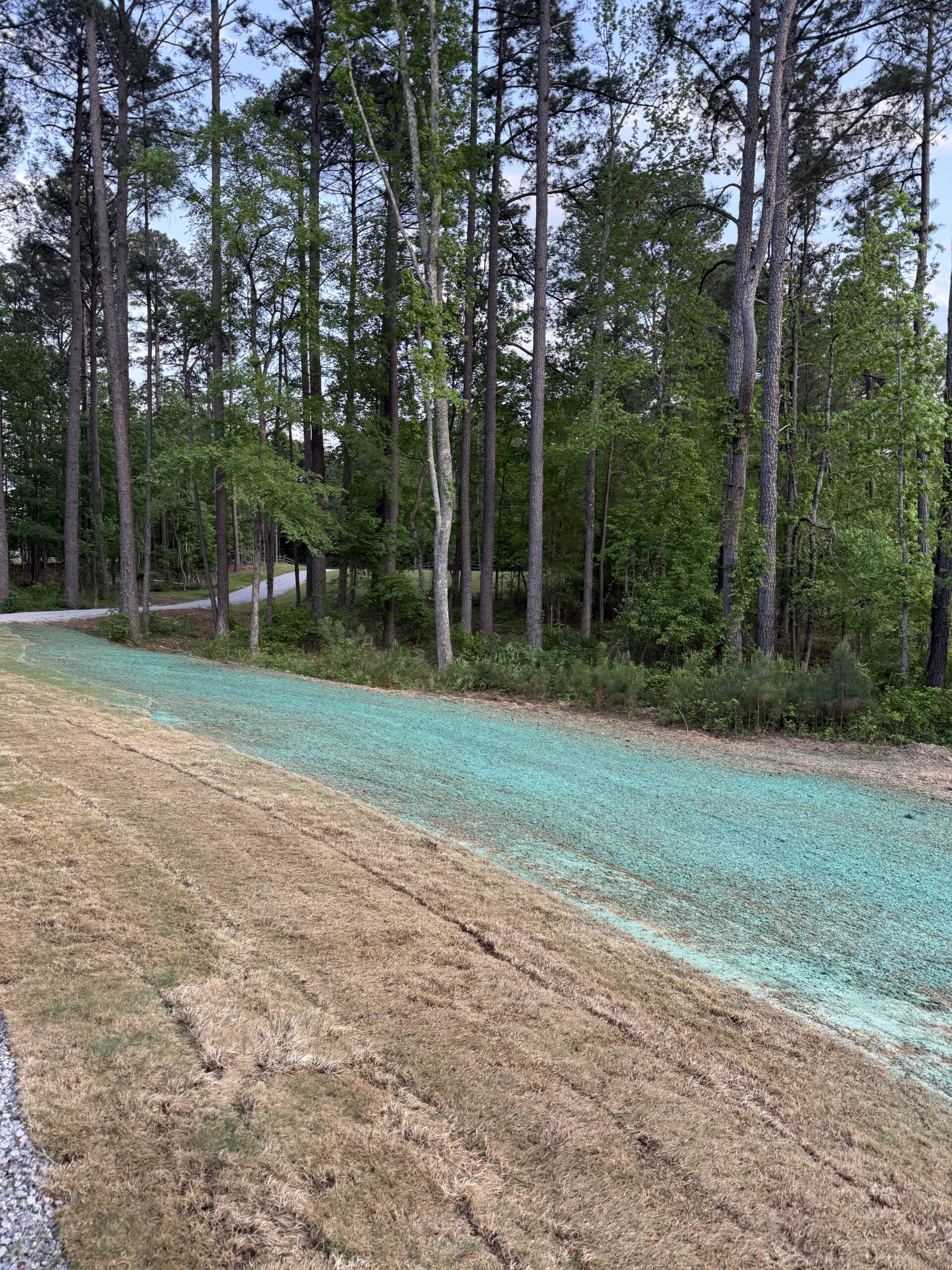 Hydroseed slurry being applied in Colonial Heights